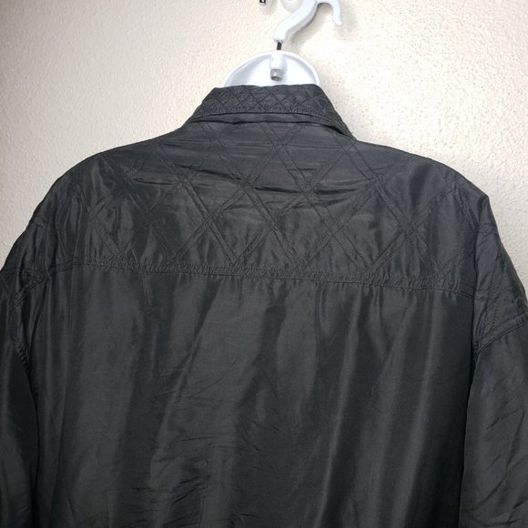 Vtg 80’s Fuda International Sz 1X Black Bomber Jacket- 100% Silk(790) - Picture 6 of 7